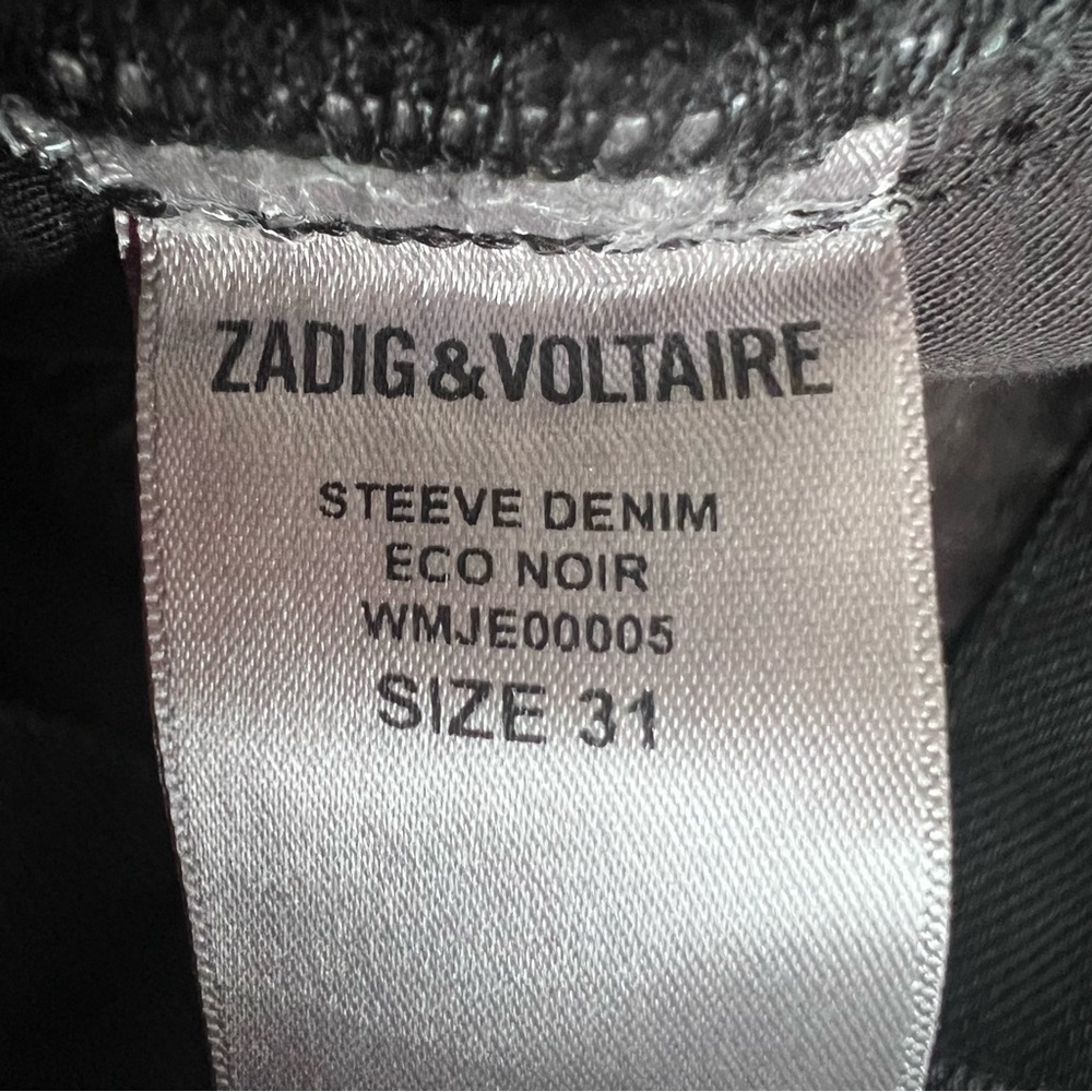 ZADIG & VOLTAIRE Black Straight-Leg Jeans Unisex Fit Designer Denim Tall Inseam - Picture 10 of 14